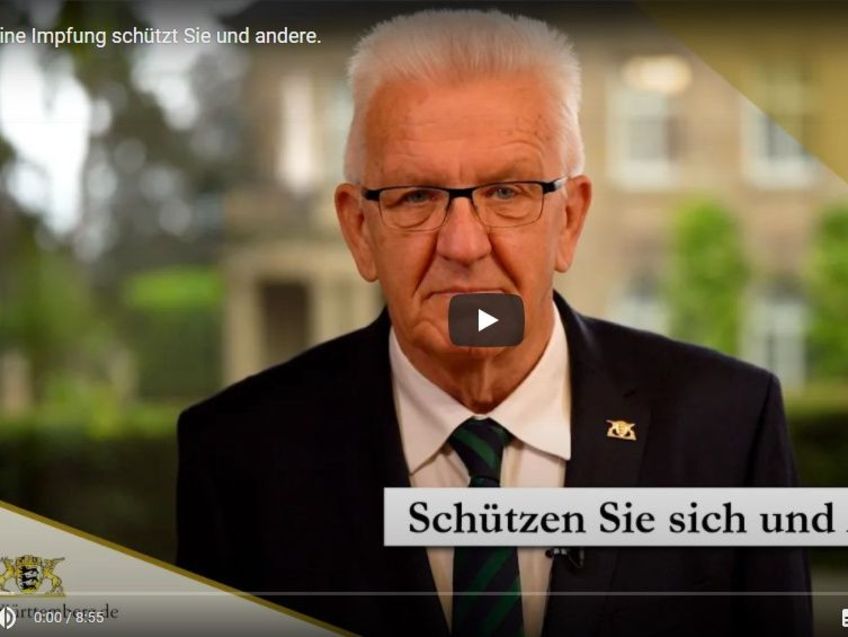 Screenshot vom Video mit Ministerpräsident Kretschmann