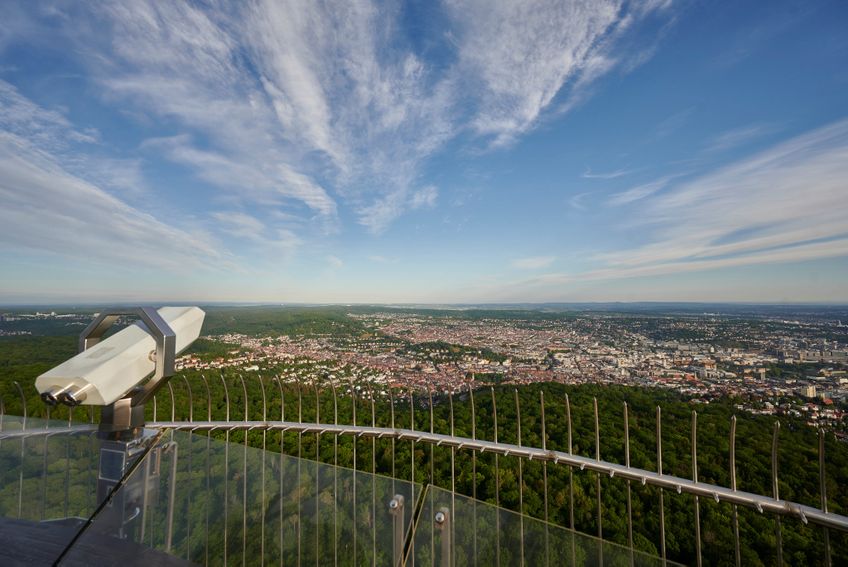 Blick von der Aussichtsplattform des Fernsehturms Stuttgart.