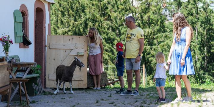 Familie beim Dorfurlaub im Schwarzwald