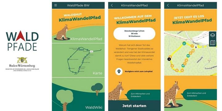 Screenshot Waldpfade BW App