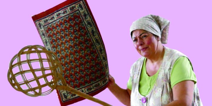 Noch lange nach der Erfindung des Staubsaugers bevorzugten viele schwäbische Hausfrauen bei der Teppichreinigung einen Teppichklopfer.