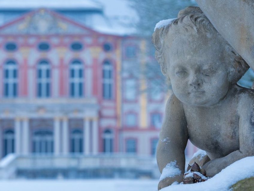 Das Barockschloss Bruchsal im Winter