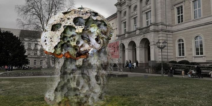 ein virtueller Pilz in der Innenstadt