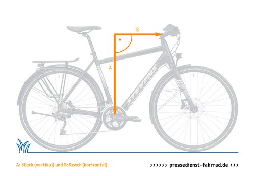 Fahrradgeometrie: Stack-Reach