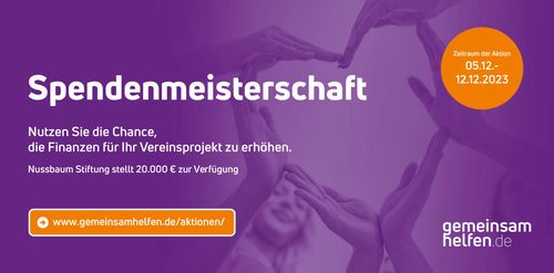 Spendenmeisterschaft auf gemeinsamhelfen.de vom 5. bis zum 12. Dezember 2023