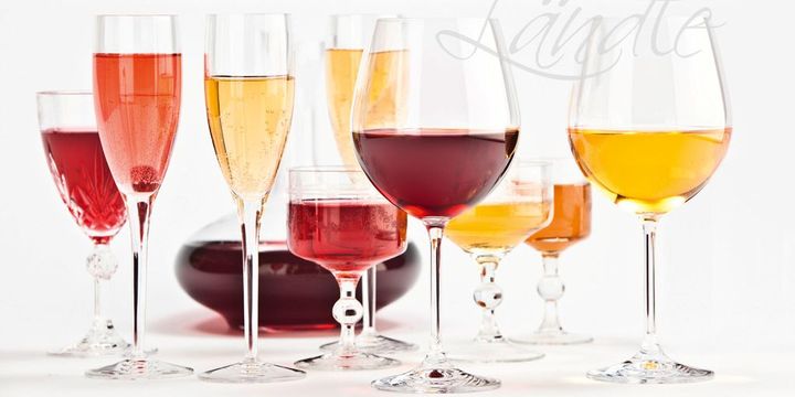 Weingläser in verschiedenen Formen