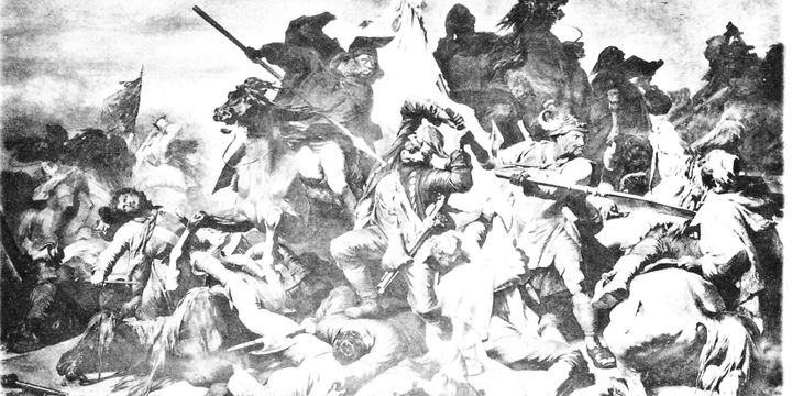 Die Schlacht bei Aidenbach, ein Fresko von Jakob Grünenwald