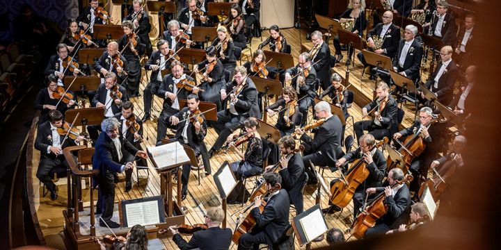 Blick auf das Orchester der Tschechischen Philharmonie