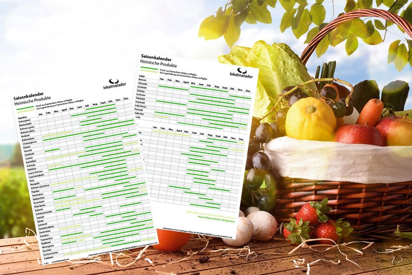 Saisonkalender für Gemüse & Obst aus heimischem Anbau
