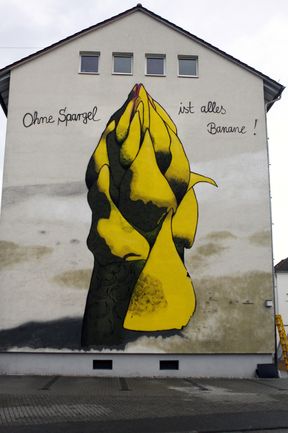 Wandbild "Ohne Spargel ist alles Banane" von Thomas Baumgärtel in Schwetzingen