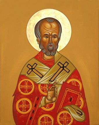 Ikonenmalerei des Heiligen Bischof Nikolaus