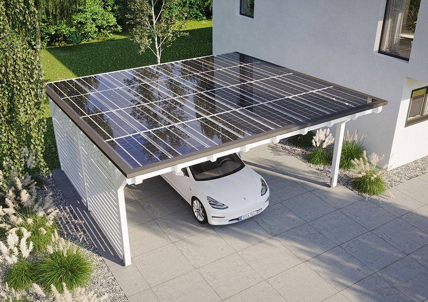 Carport mit Solardach