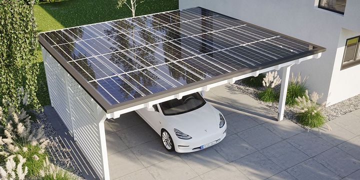 Carport mit Solardach