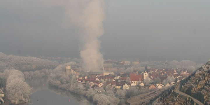 Blick auf Gemmrigheim im Winter