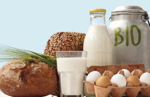 Brot, Milch und Eier in Bio-Qualität