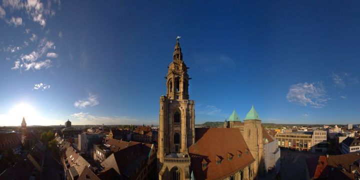Blick auf die Altstadt von Heilbronn mit der Kilianskirche.