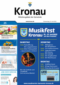 Mitteilungsblatt der Gemeinde Kronau 25/2022