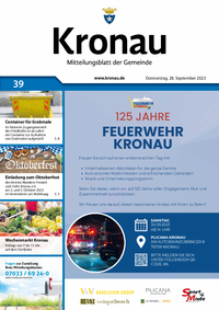 Mitteilungsblatt der Gemeinde Kronau 39/2023